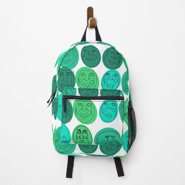 Item preview, Abstract Faces Pattern - Vibrant Greens designed and sold by WildeandCo.