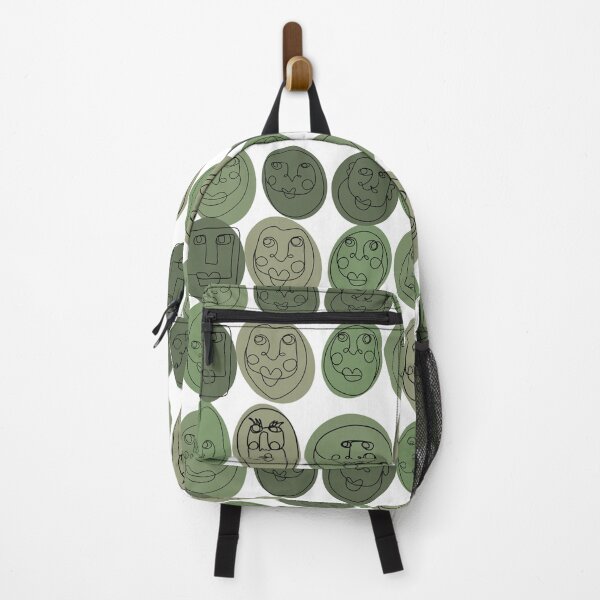 Item preview, Abstract Faces Pattern - Neutral Greens designed and sold by WildeandCo.