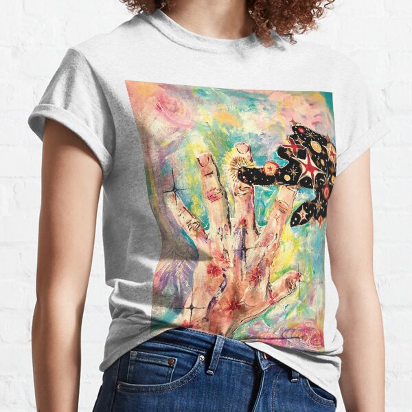Hands Against the Sky: Acrylic on Canvas Classic T-Shirt