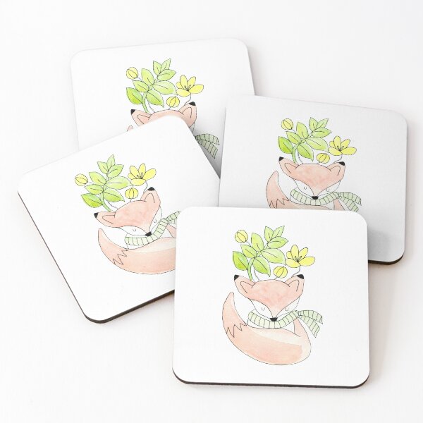 Item preview, Cute, sleeping fox with flowers & leaves. designed and sold by PandaAvenue.