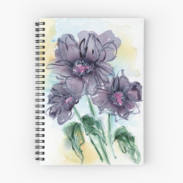 Item preview, Purple line and wash watercolor flowers designed and sold by AnissaF.