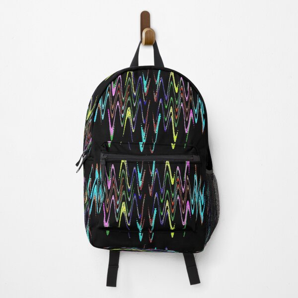 Item preview, Multicolored abstract spirals and waveform pattern on black. designed and sold by IaroslavB.