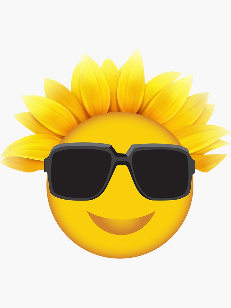 "Sunflower Emoji" Sticker for Sale by questadesigns Redbubble