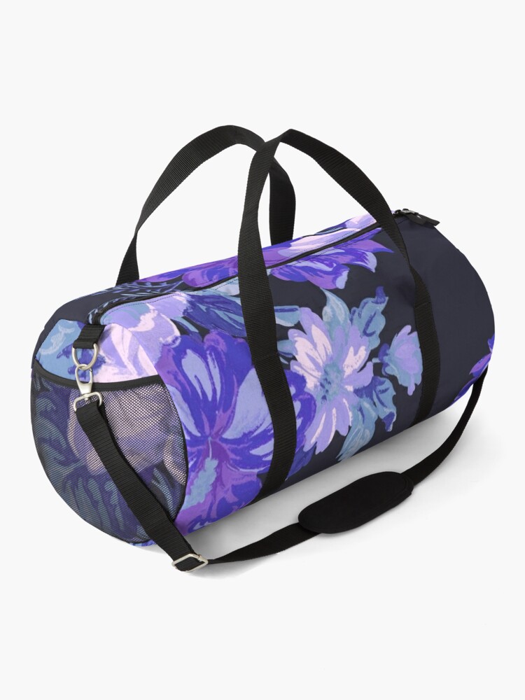 Thumbnail 2 of 3, Duffle Bag, Midnight Floral Pattern designed and sold by Steve Haskamp.