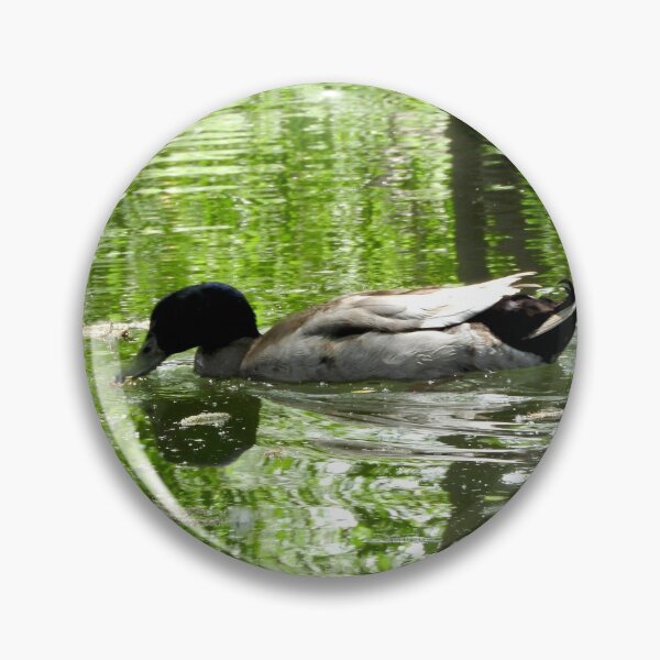 Item preview, swimming duck in a beautiful green pond designed and sold by Stephanie  Skeem.