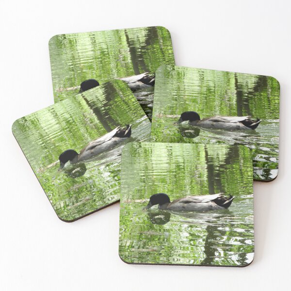 Item preview, swimming duck in a beautiful green pond designed and sold by Stephanie  Skeem.