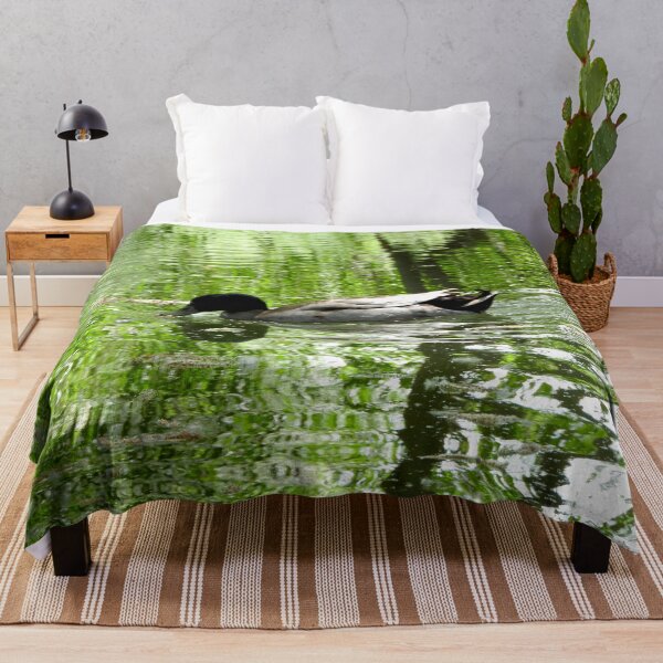 Item preview, swimming duck in a beautiful green pond designed and sold by Stephanie  Skeem.