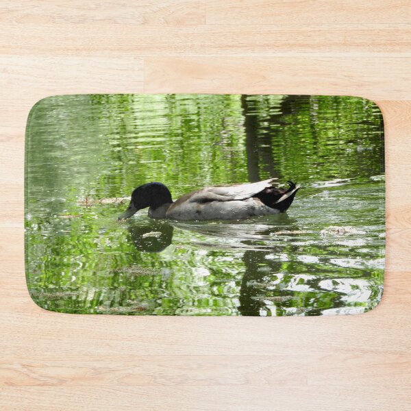 Item preview, swimming duck in a beautiful green pond designed and sold by Stephanie  Skeem.