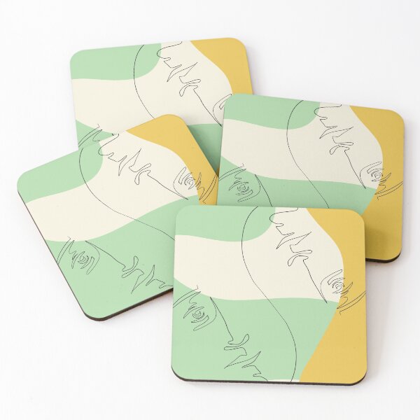 Item preview, Springtime Friends - Colorful Abstract Midcentury Line Art Portait designed and sold by steadqueen.