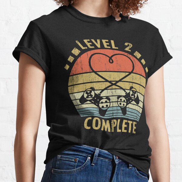 Level 2 Complete - 2nd Wedding Anniversary Gift Video Gamer Classic T-Shirt