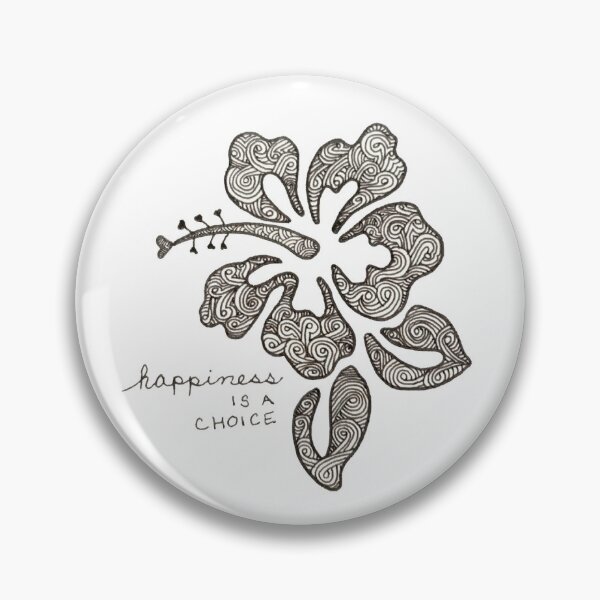 Item preview, Zentangle Hibiscus - Happiness is a Choice designed and sold by Zen's Doodles.
