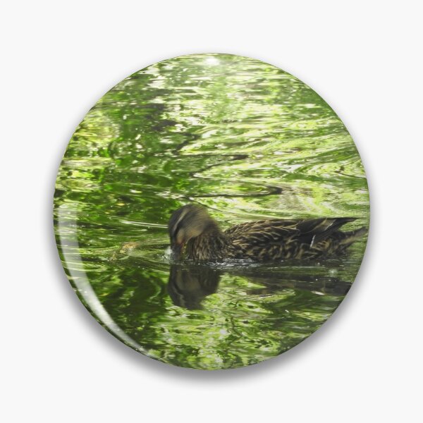 Item preview, happy swimming mallard duck in green pond designed and sold by Stephanie  Skeem.