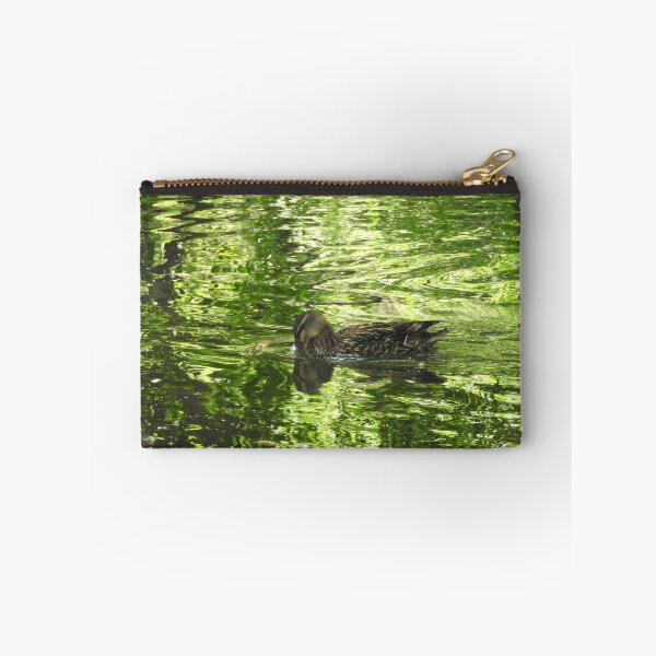 Item preview, happy swimming mallard duck in green pond designed and sold by Stephanie  Skeem.