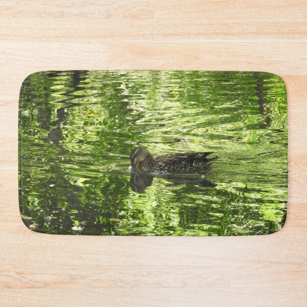 Item preview, happy swimming mallard duck in green pond designed and sold by Stephanie  Skeem.