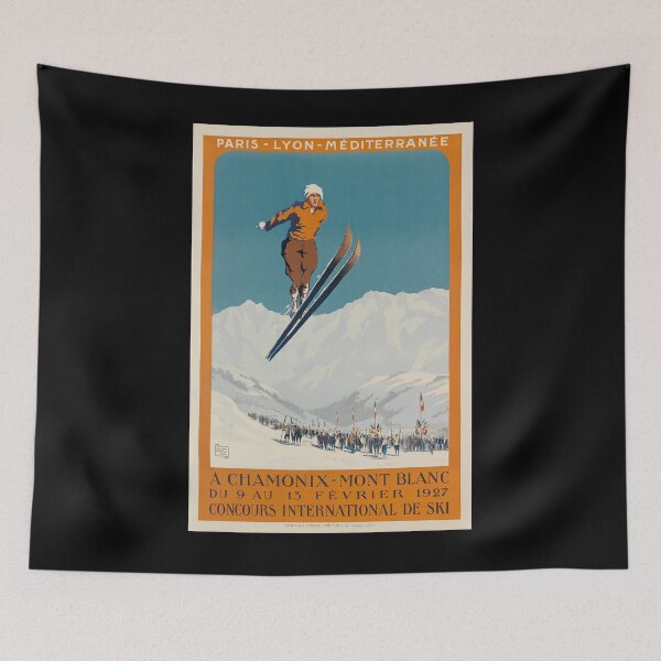Item preview, PLM Chamonix Mont Blanc vintage travel poster designed and sold by stickart-marek.