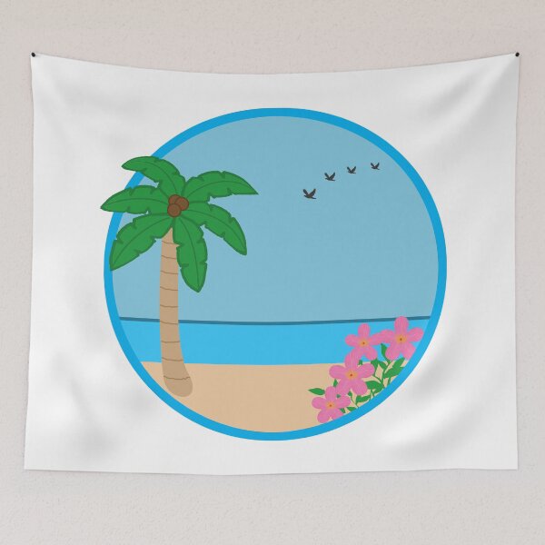 Item preview, Tropical Beach Scene with Palm Tree designed and sold by AmbroseAnn.