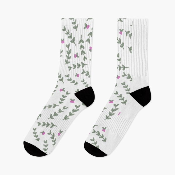 Item preview, Pink and Green Floral Sprigs Pattern designed and sold by WildeandCo.