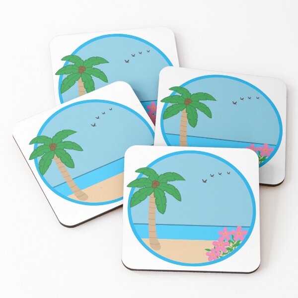 Item preview, Tropical Beach Scene with Palm Tree designed and sold by AmbroseAnn.