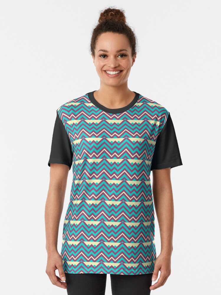 Alternate view of Chevron Stripes Geometric Pattern Graphic T-Shirt