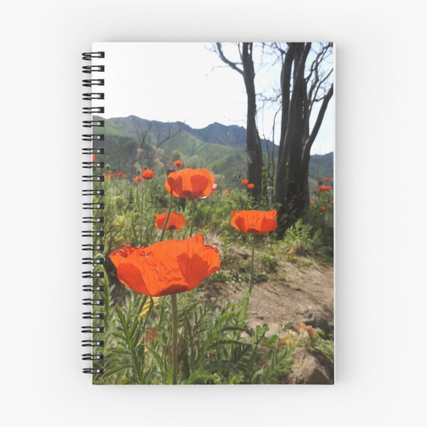 Item preview, red poppies and beautiful mountains designed and sold by Stephanie  Skeem.