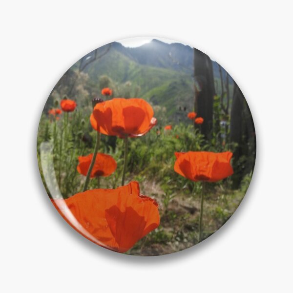 Item preview, red poppies and beautiful mountains designed and sold by Stephanie  Skeem.
