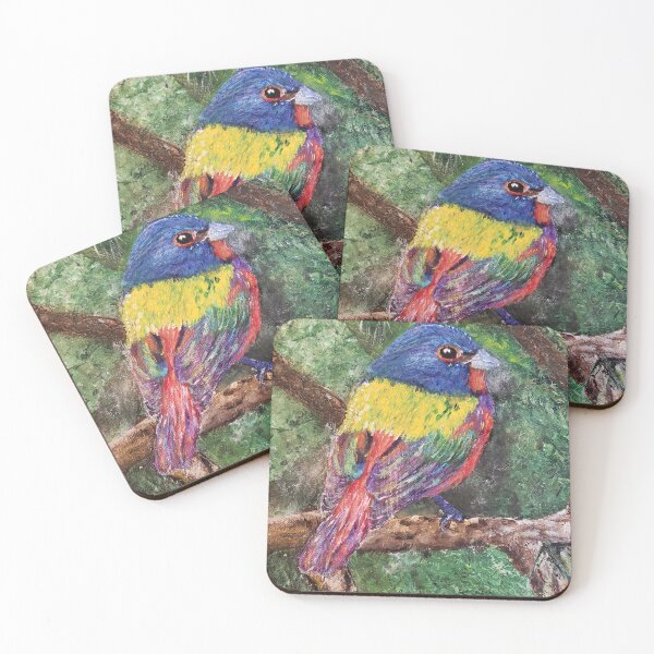Item preview, Painted Bunting Rainbow Bird designed and sold by LivingArtBrenda.