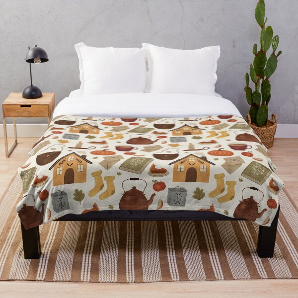 Autumn Cottage Days Throw Blanket