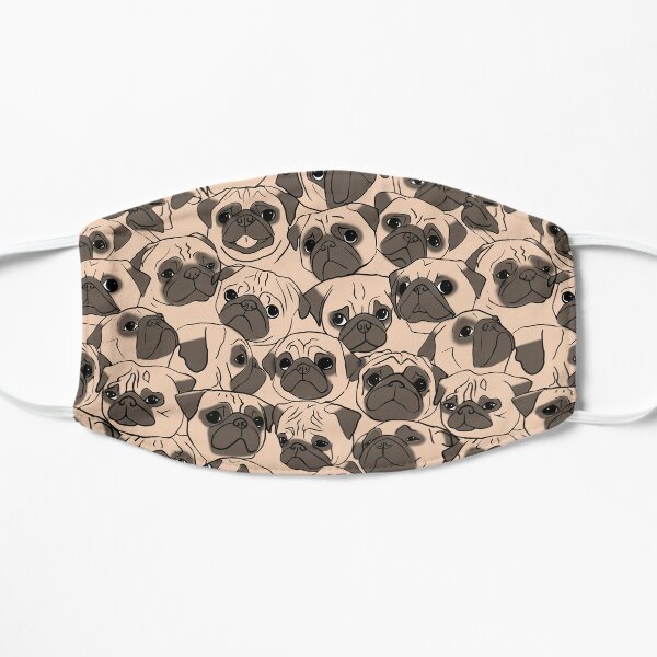 Fawn Pugs Flat Mask