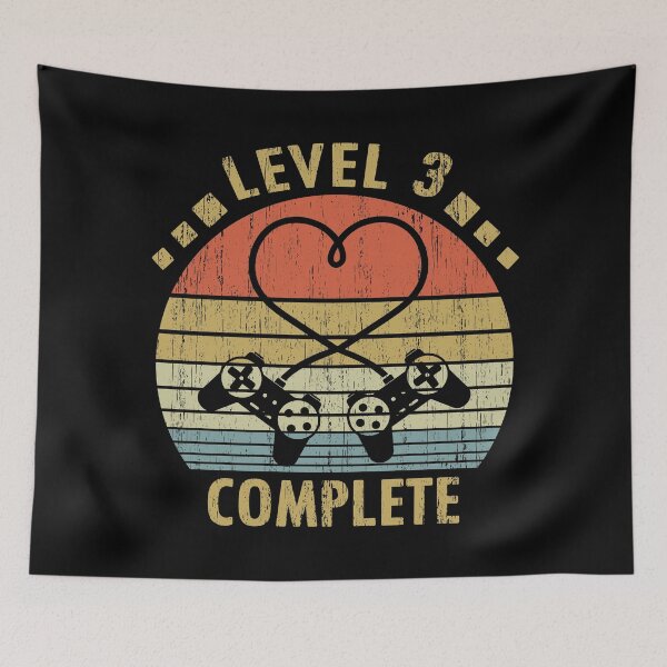 Item preview, Level 3 Complete - 3rd Wedding Anniversary Gift Video Gamer designed and sold by nana1099.