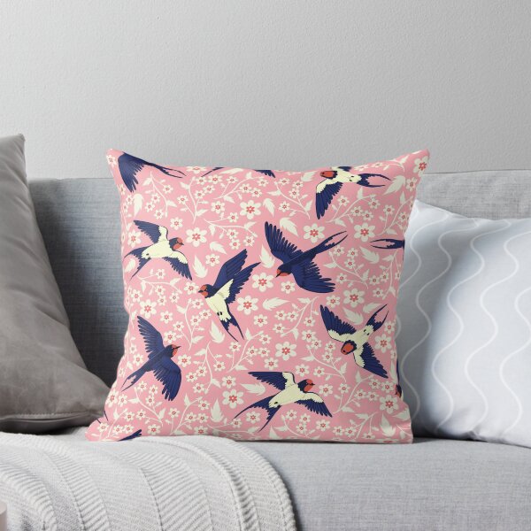Item preview, Swallows in flight and flowers designed and sold by burbura.