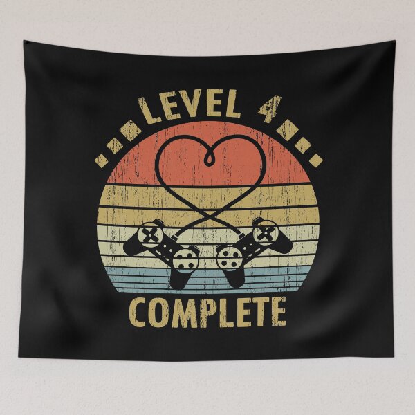 Item preview, Level 4 Complete - 4th Wedding Anniversary Gift Video Gamer designed and sold by nana1099.