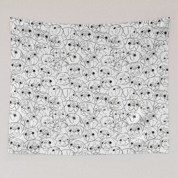 Item preview, Pugs Line Drawing Pattern designed and sold by Amy Hadden.
