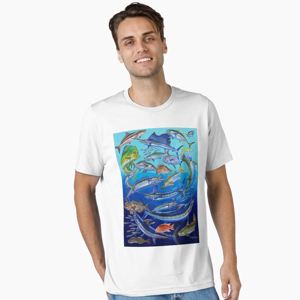 Vista previa del artículo con la obra «Camiseta esencial», diseñado y vendido por Bluemarlin.