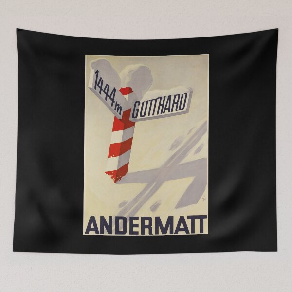 Item preview, Andermatt vintage travel poster designed and sold by stickart-marek.