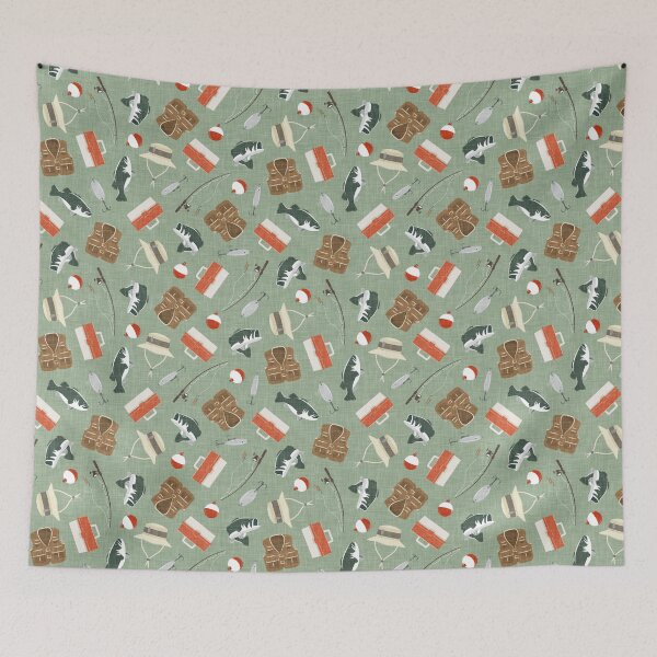 Item preview, Gone Fishing - Orange & Sage designed and sold by littlearrow.