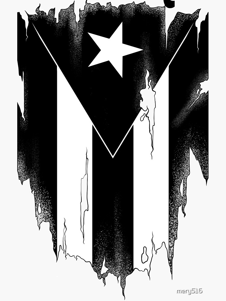 Puerto Rico Flag SVG Black