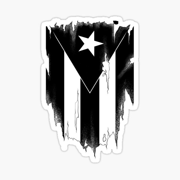 puerto-rican-flag-black-and-white-sticker-for-sale-by-mery516-redbubble