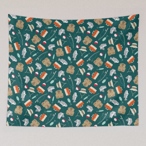 Item preview, Gone Fishing - Orange & Teal designed and sold by littlearrow.