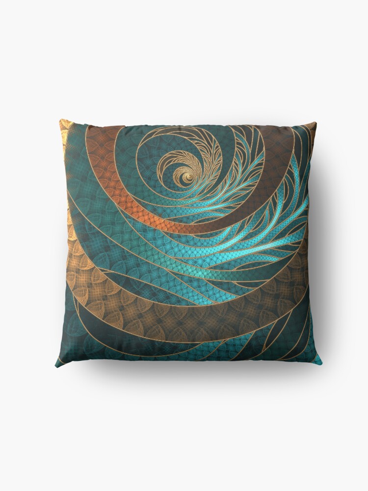 Alternate view of Beautiful Corded Leather Turquoise Fractal Bangles Floor Pillow