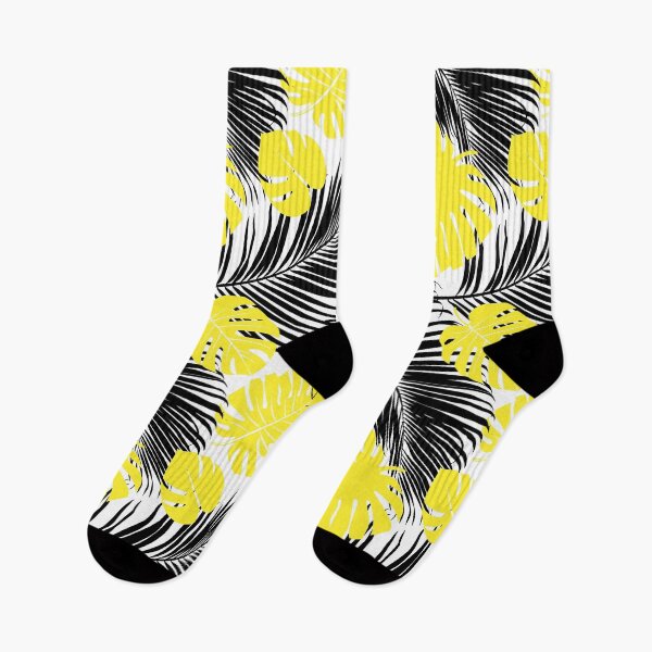 Item preview, Yellow and Black Palm Leaves Pattern designed and sold by masterbones.