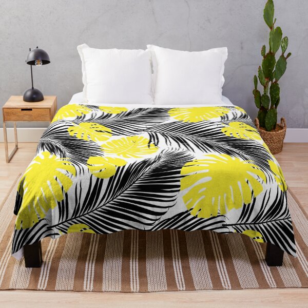 Item preview, Yellow and Black Palm Leaves Pattern designed and sold by masterbones.