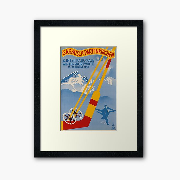 Item preview, Garmisch Partenkirchen 1950 vintage travel poster designed and sold by stickart-marek.