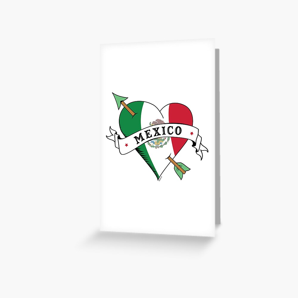 Heart Mexico Flag Greeting Card by Jose O