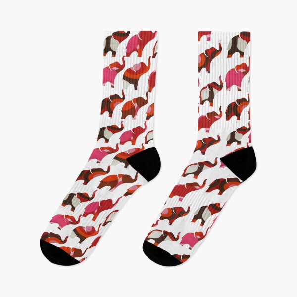 Item preview, Red & Pink Retro Elephants designed and sold by artbyomega.