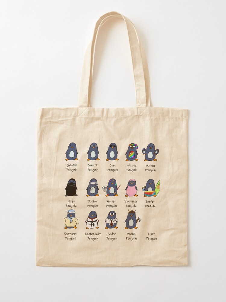 Crazy Penguin Lady Regular Tote Bag Funny Shopper Shoulder Animal 