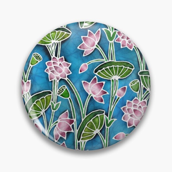 Item preview, Pichwai Lotus Batik designed and sold by SanareiDesigns.