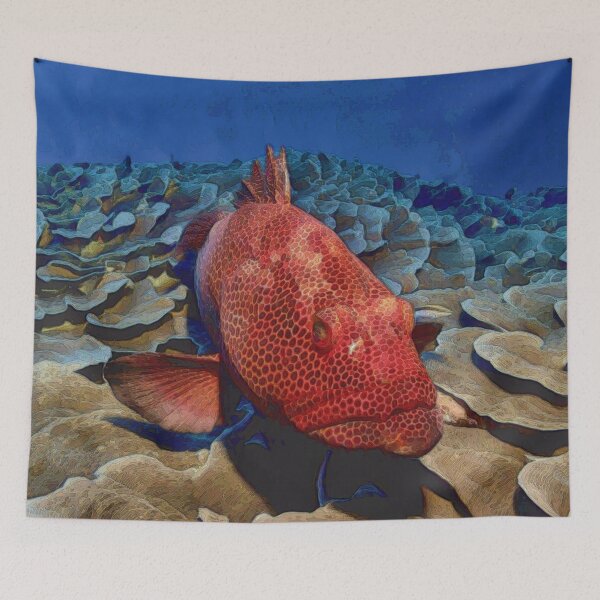 Item preview, Grouper Fish On Coral designed and sold by Heathermarie321.