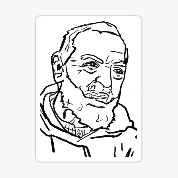 St Padre Pio Digital Cartoon Sketch
