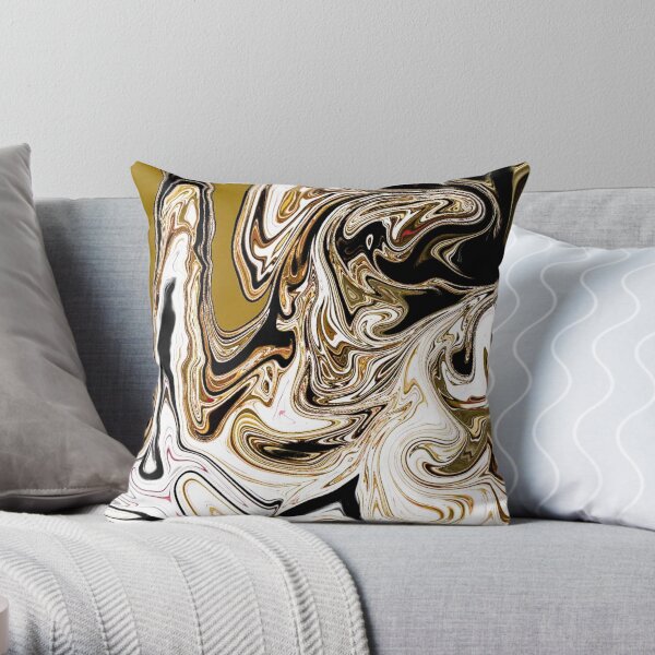 Gold marble Throw Pillow