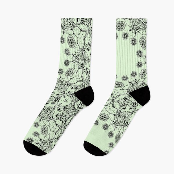 Item preview, Light green fantastic plant kaleidoscope pattern designed and sold by MandalaFlowerArt.
